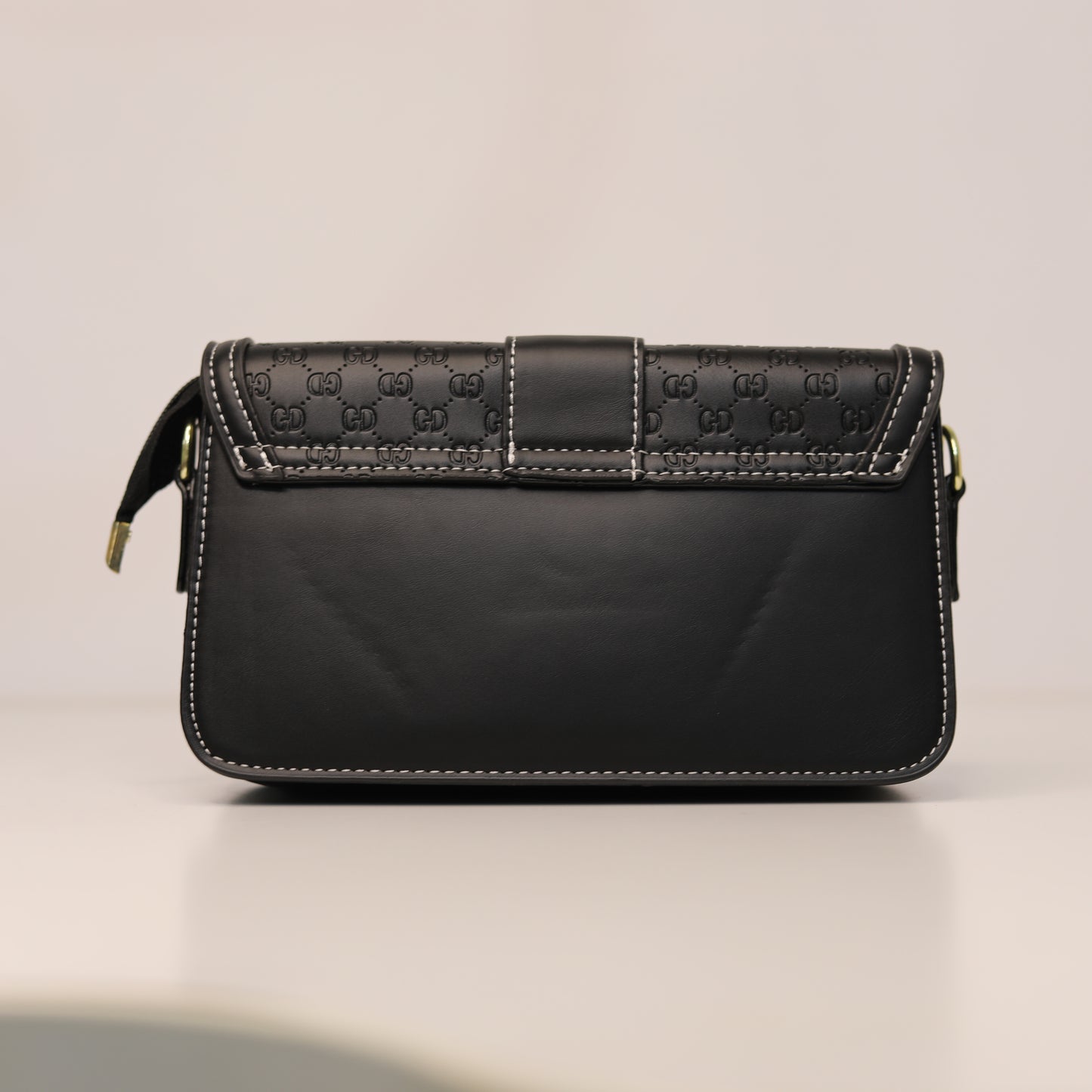 Black Embossed 2-in-1 Handbag – Dual Strap Design