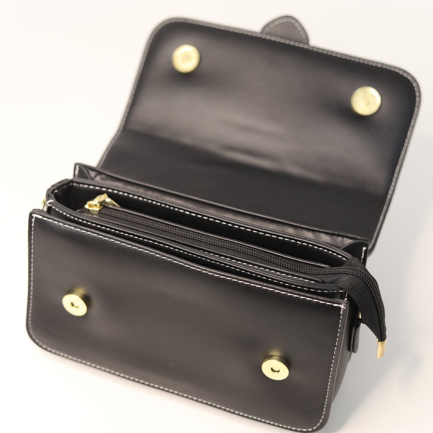Black Embossed 2-in-1 Handbag – Dual Strap Design