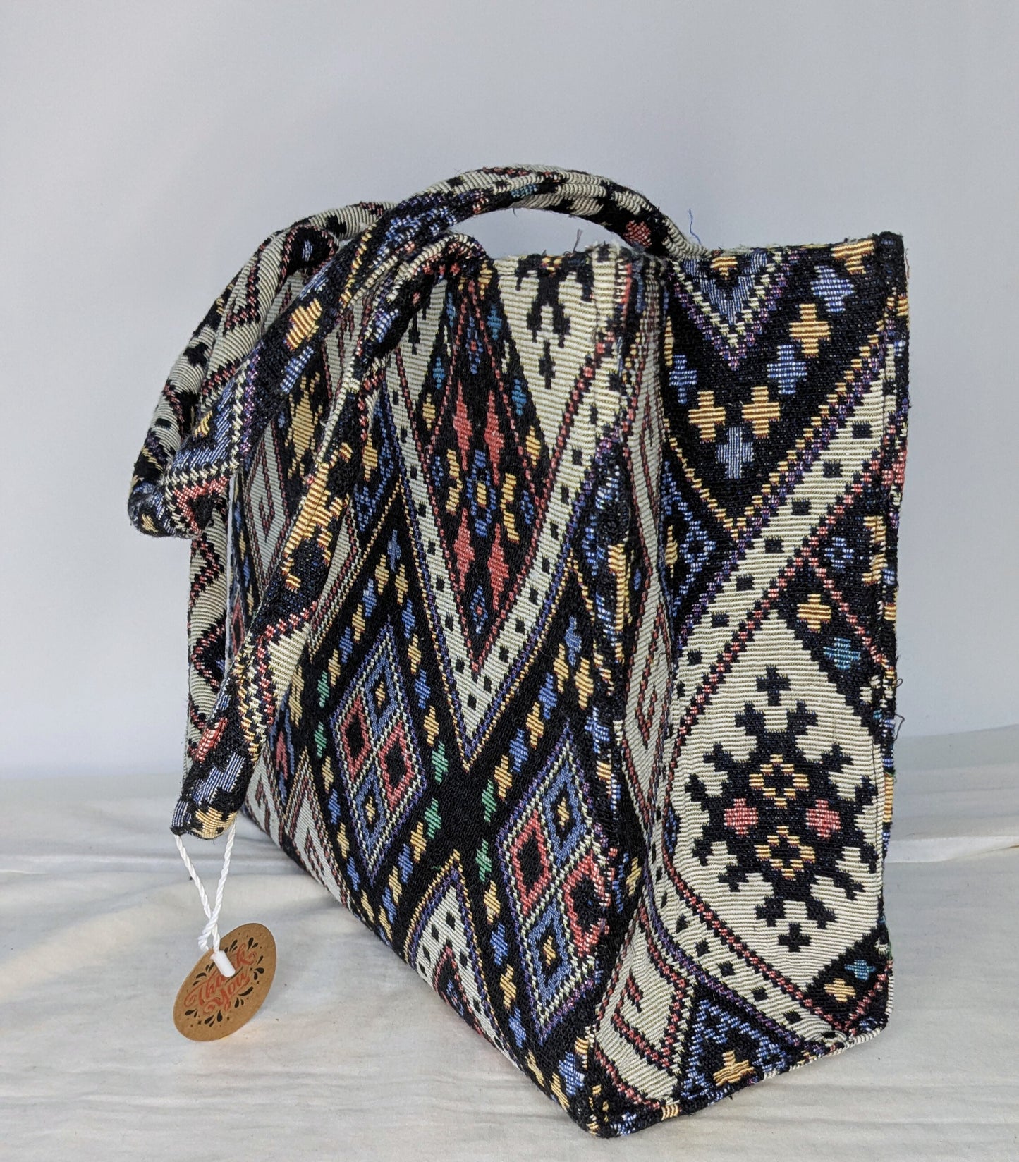 Boho Geometric Tote Bag – Colorful & Trendy