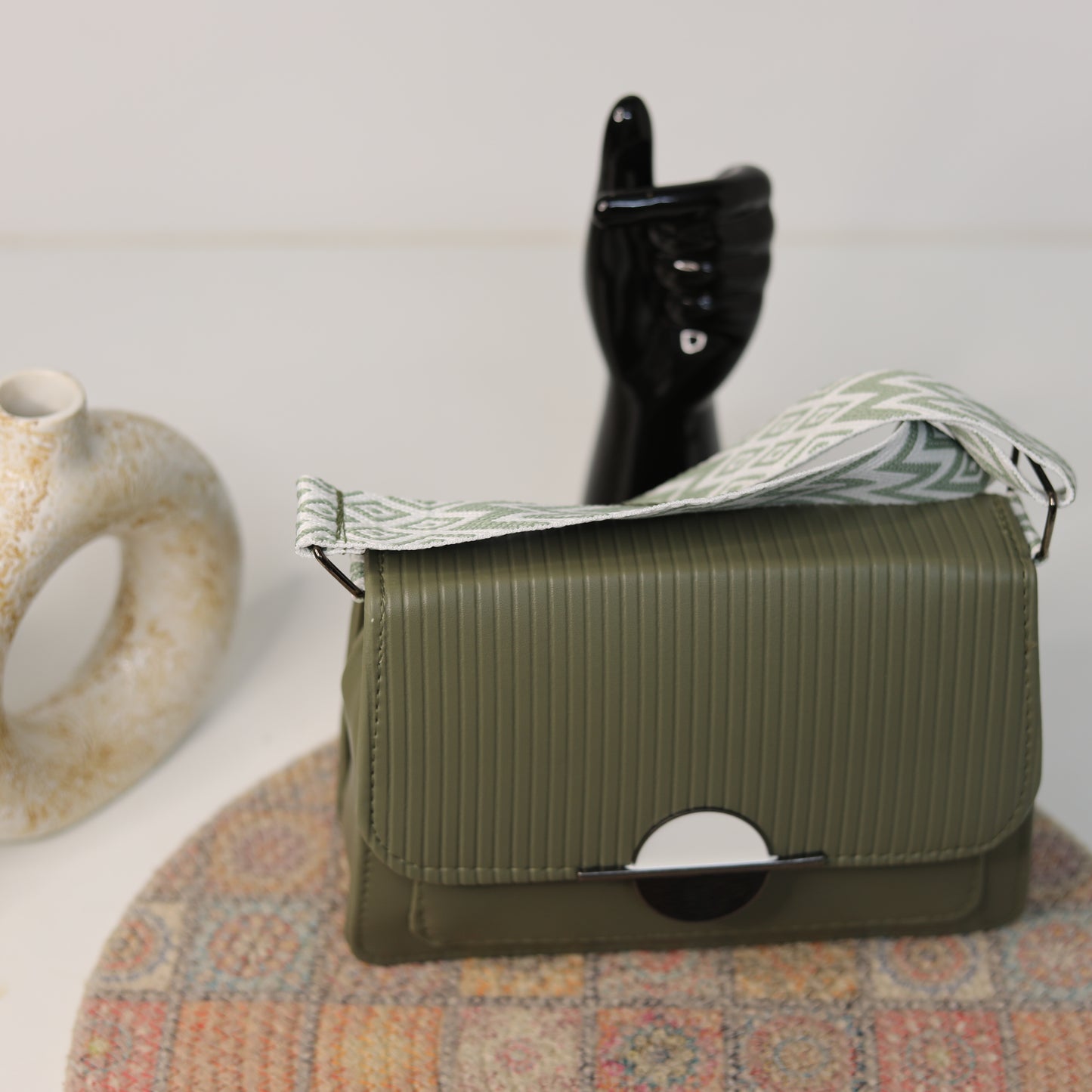 Mehndi Green Shoulder Bag – Elegant & Versatile
