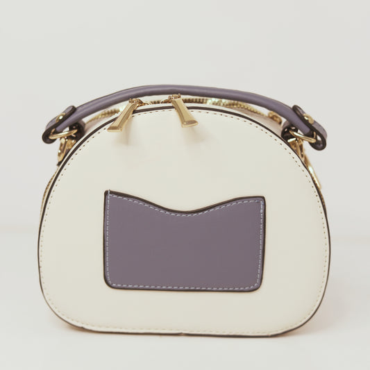 Cream & Dusty Navy Mini Handbag – Bunny Charm Detail