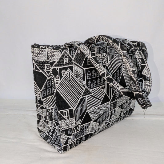 Black & White Cityscape Tote Bag – Artistic & Functional