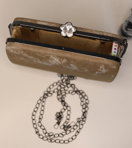 Dusty Brown Velvet Clutch Bag – Elegant Party Essential