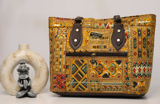 Ethnic Print Tote Handbag – Vibrant & Spacious Design
