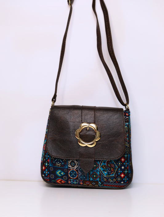 Ethnic Print Sling Handbag – Blue Base